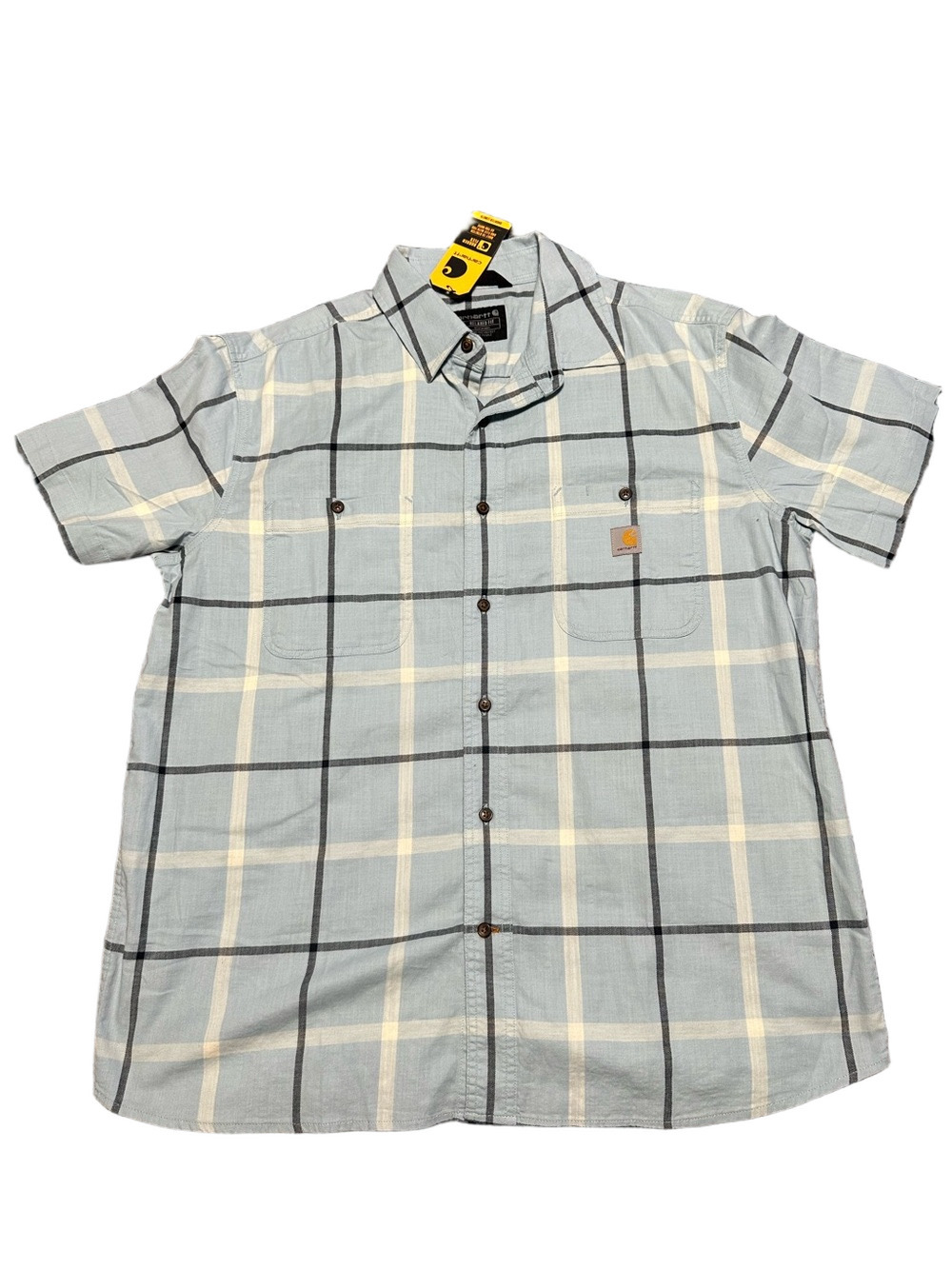 Carhartt Rugged Flex Plaid Short Sleeve Shirt Men’s Large NWT Moonstone